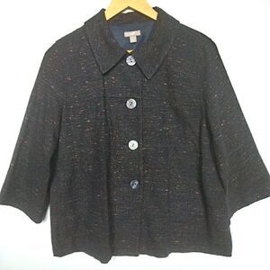 J. Jill Navy Tweed Jacket, Berry Colors in Tweed S‎
